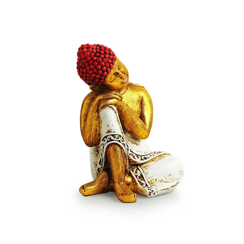 Buddha In Thought Resin Idol media 3