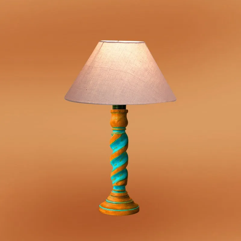 Elara Ziora Wooden Table Lamp - Grey media 6