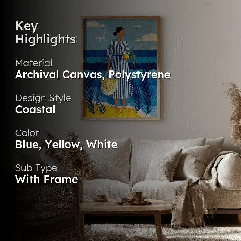 Golden Sand Canvas Wall Painting - Brown Frame media 2