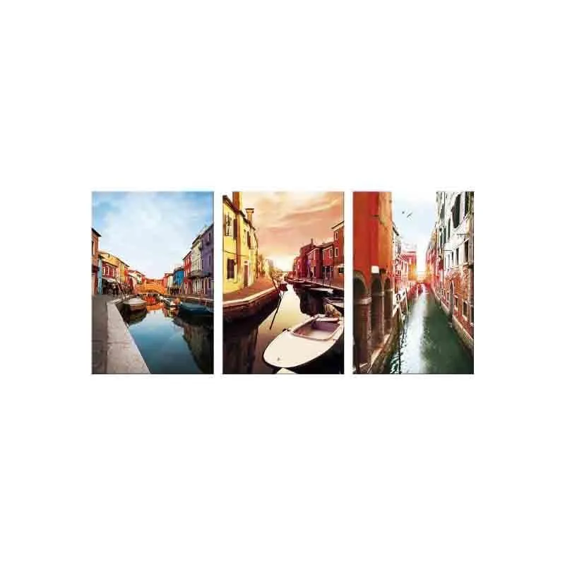 Lakeside Poly Canvas Wall Art - Three Piece Set media 5