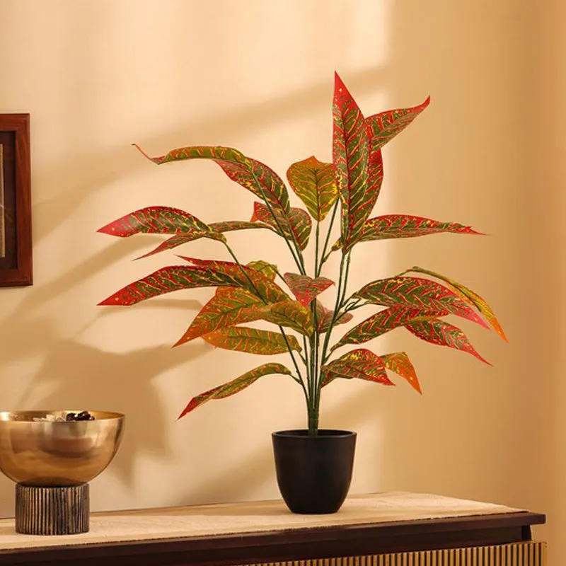 Artificial Croton Plant Without Pot (Set of Two) - 2 ft media 2