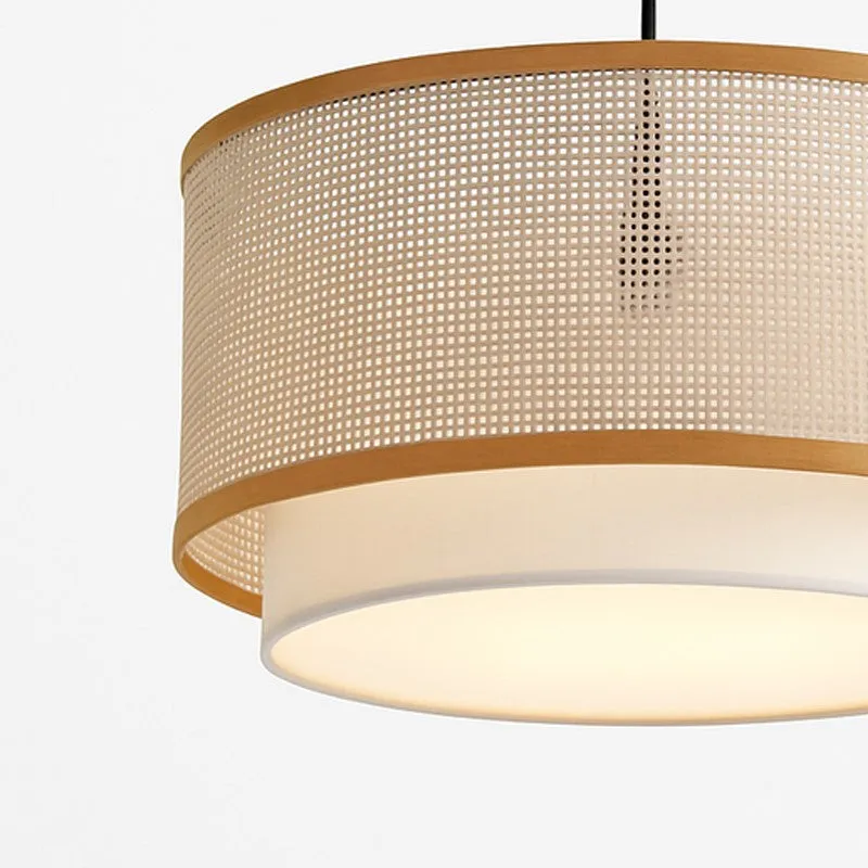 Wicker Light Cane & Metal Ceiling Lamp media 6