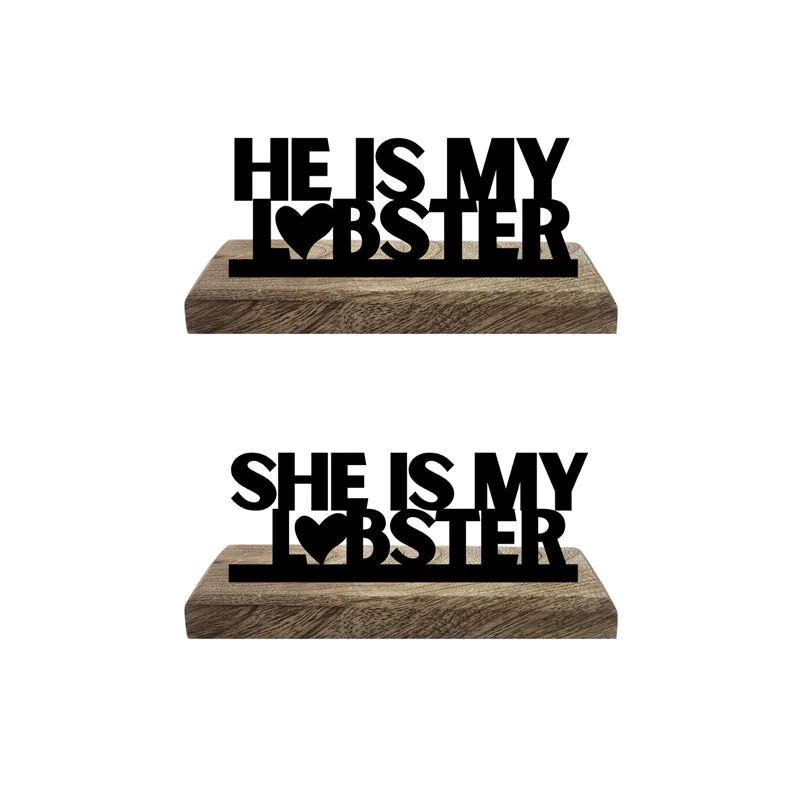 Lobster Love Typography Showpiece - Set Of Two media 4