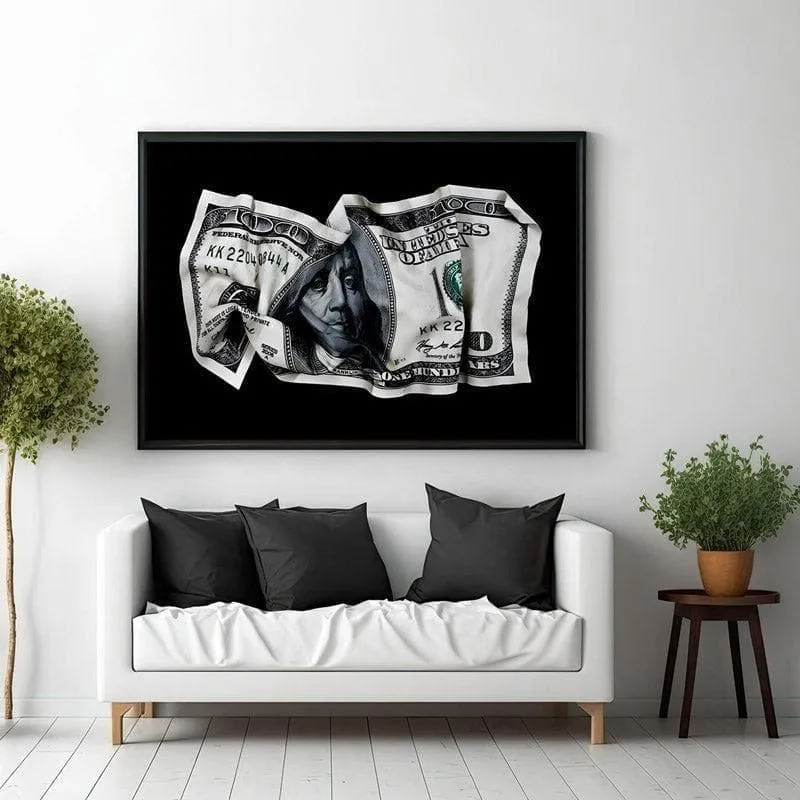 100 Dollar Wall Painting - Black frame media 3