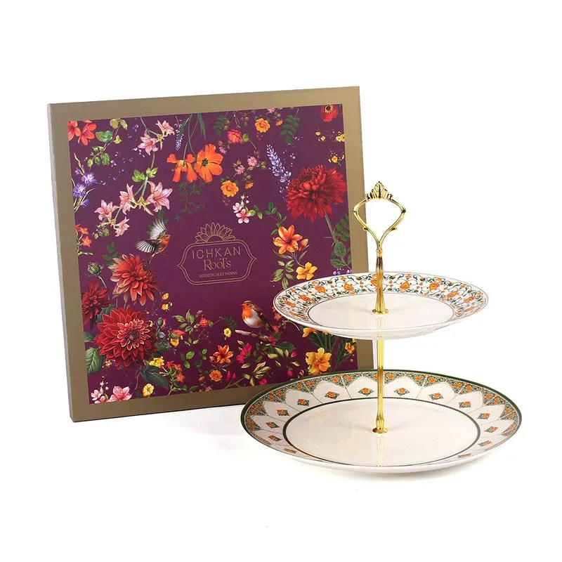 LuxeServe Tiered Cake Stand - White,Gold media 6