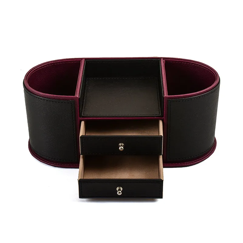 Tisca Curve Faux Leather Desk Organizer - Black media 4
