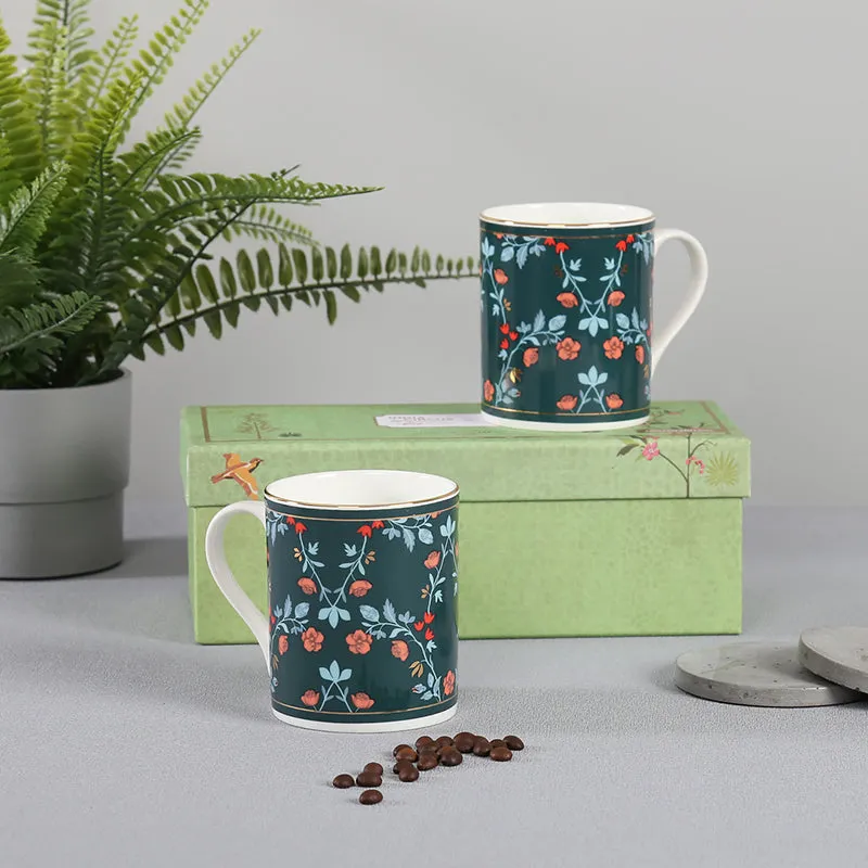 India Circus Caffeine & Vine Bone China Mug (360 mL Each) - Set Of Two media 1