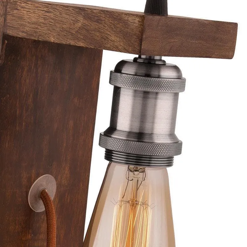 RusticAura Wooden Table Lamp media 3