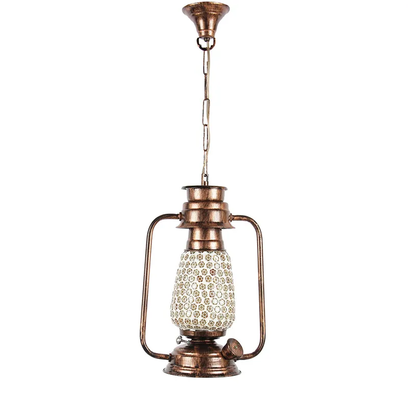 Navina Mosaic Lantern Glass Ceiling Lamp - Copper media 4