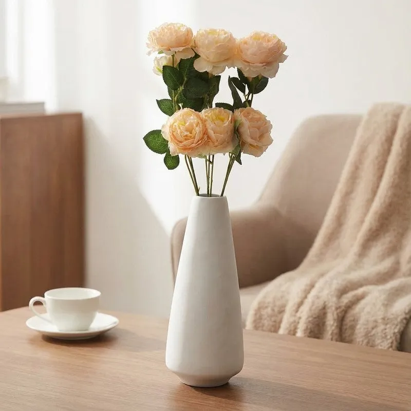 Lifelike Artificial Rose Flower With Natural Touch (Peach) - Set of Three media 3