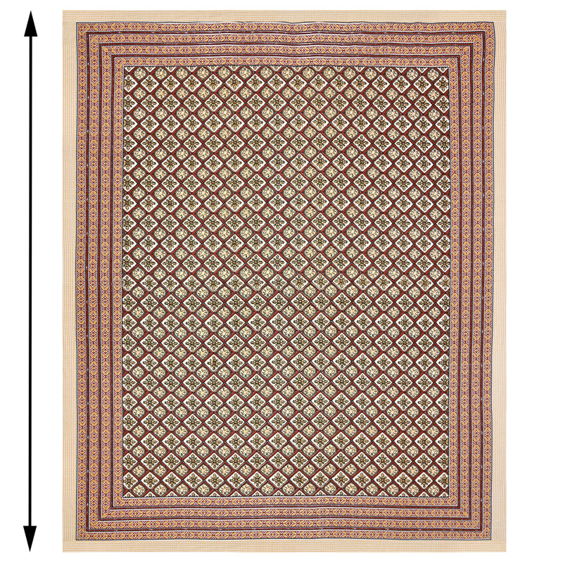 Mukta Ethnic Printed Cotton Bedsheet (Brown) - 144 TC media 8