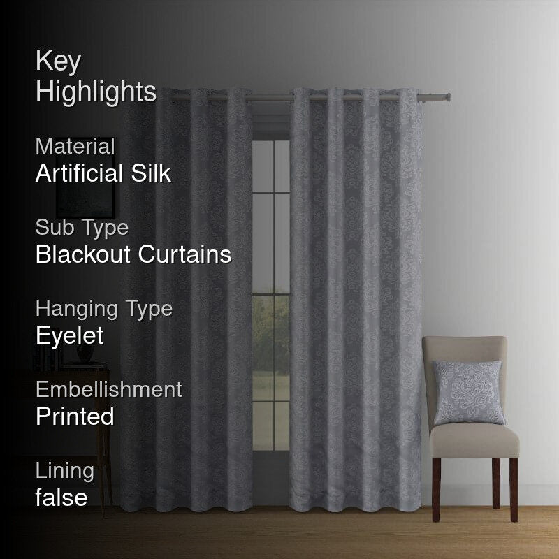 Swayam Kinaash Jacquard Curtain - Ash Blue image 2