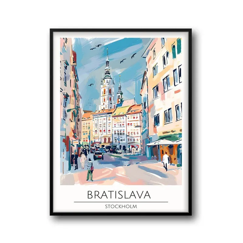 Vintage Bratislava Framed Canvas Wall Painting media 5