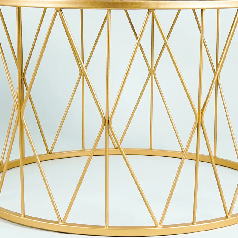 Aurum Grid Accent Table with Marble Top media 5
