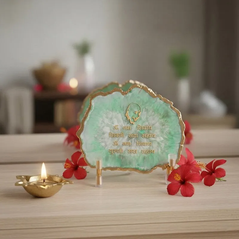 Divine Guruji Mantra Agate Showpiece media 3