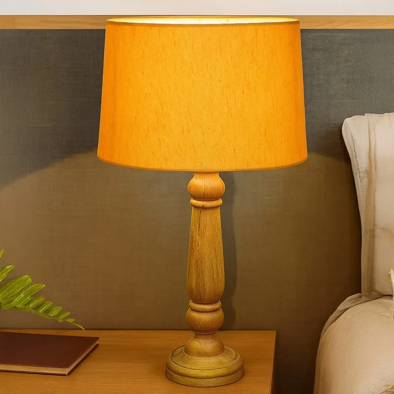 LumiCalm Ambient Desk Wooden Table Lamp - Yellow media 1