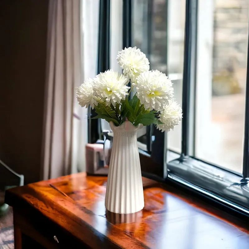 Hortensia Silk Chrysanthemum Artificial Flower - White media 8