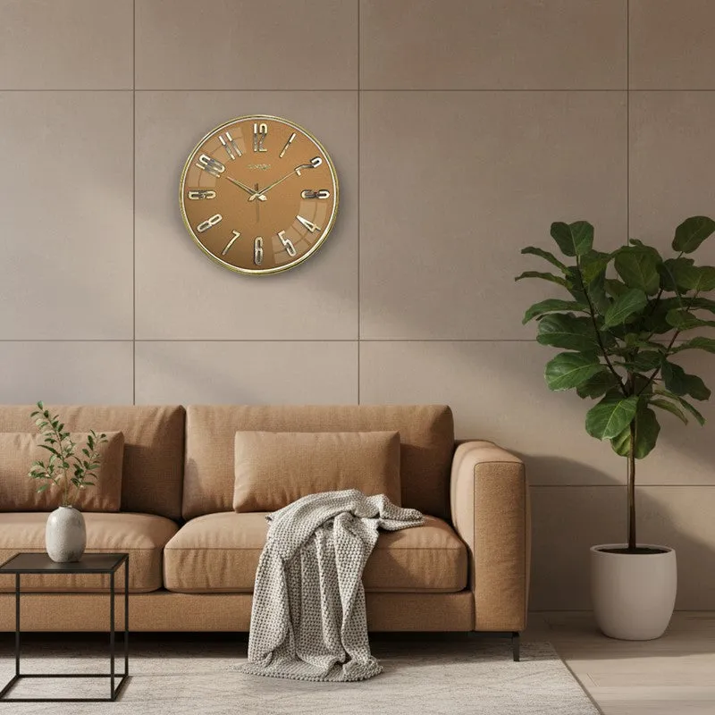 Elite Numeric Plastic Wall Clock - Orange & Gold media 4
