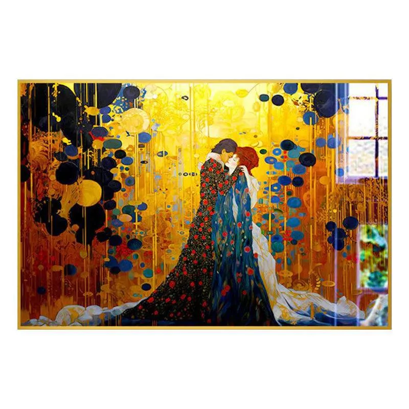 Bound By Love Modern Canvas Wall Art With Frame - Gold media 3