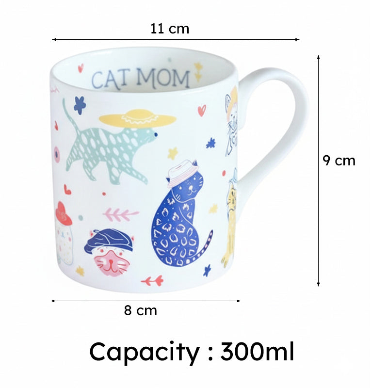 Cat Ceramic Coffee Bone China Coffee Mug (300 mL) media 6