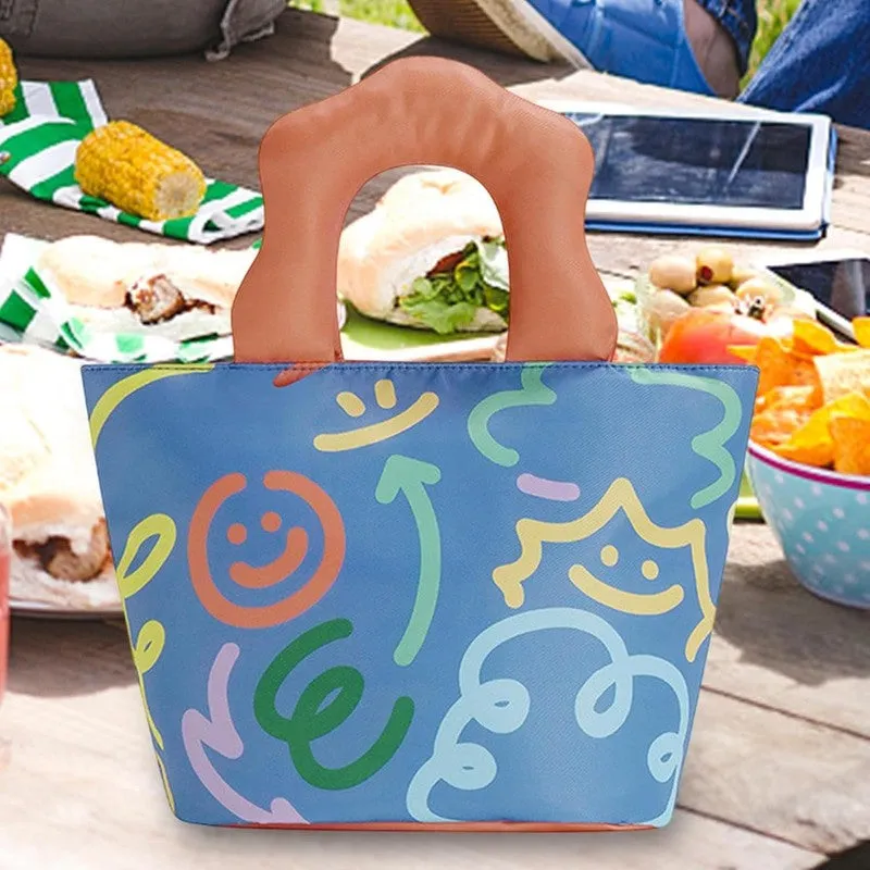 Leakproof Lunch Bag - Peach, Blue media 4
