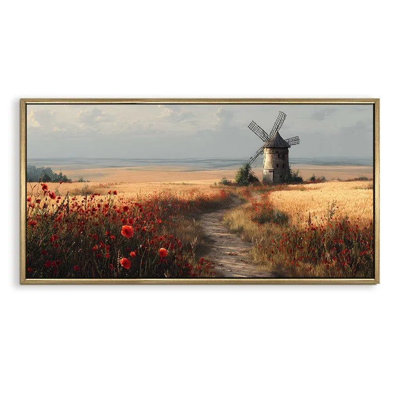 Windmill Calm Canvas Wall Painting With Frame media 3