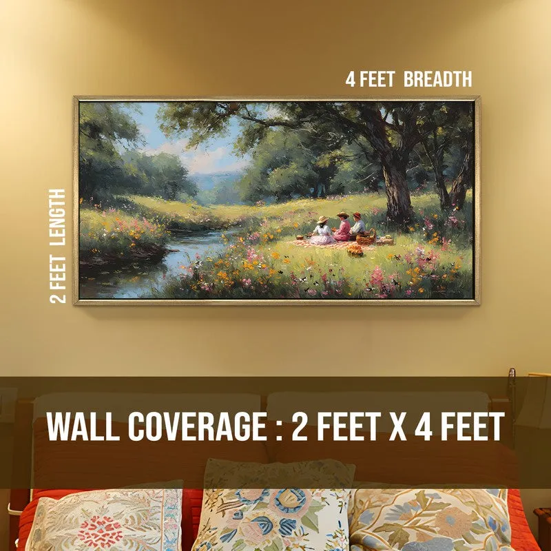 Meadowtime Canvas Wall Painting With Frame media 8