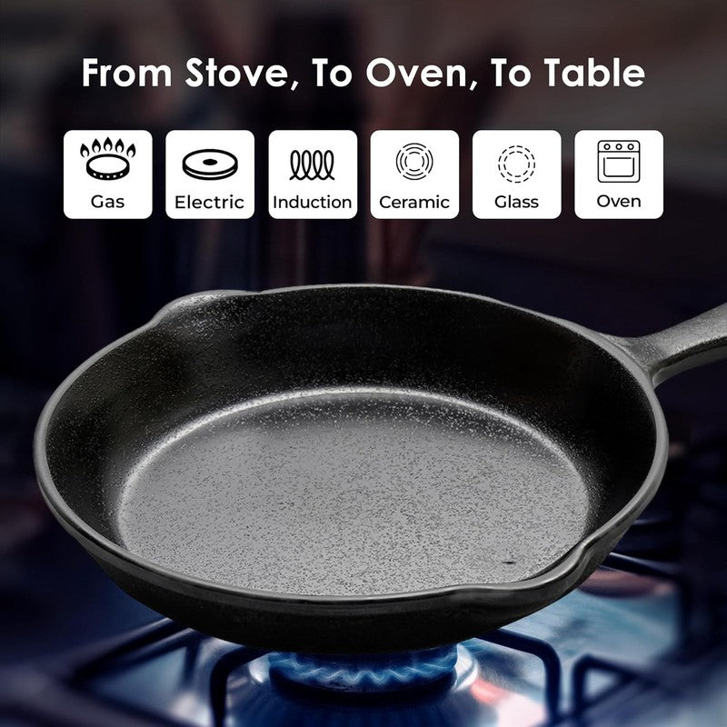Solara Brewora Cast Iron Frying Pan with Handle - 1100 mL/8 inch media 9