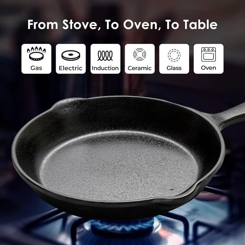 Solara Brewora Cast Iron Frying Pan with Handle - 1100 mL/8 inch media 9
