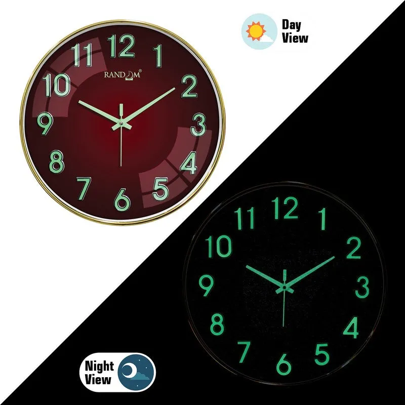 Cronel Round Modern Plastic Wall Clock - Maroon media 4