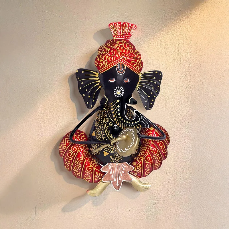 Ganesh Handcrafted Iron Wall Accent - Red media 5