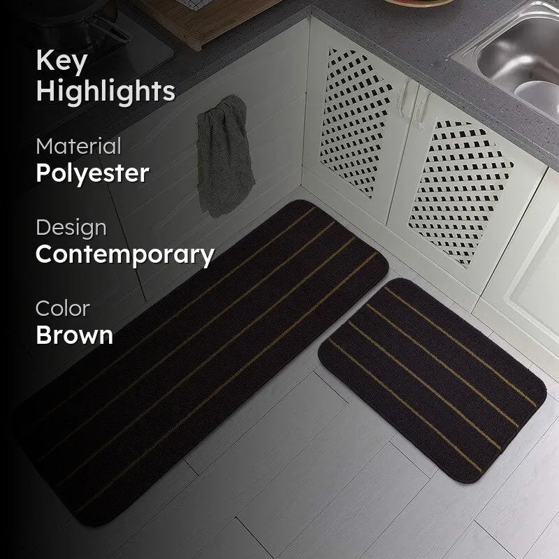 CozyLines Kitchen Floor Mats (Brown) - Set of Two media 2