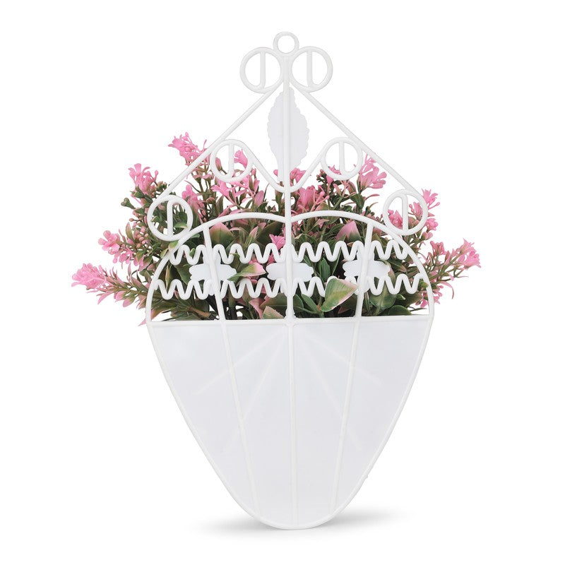 Softline Jasmine Artificial Flower With Wall Pot (Pink) - Set Of Two media 6