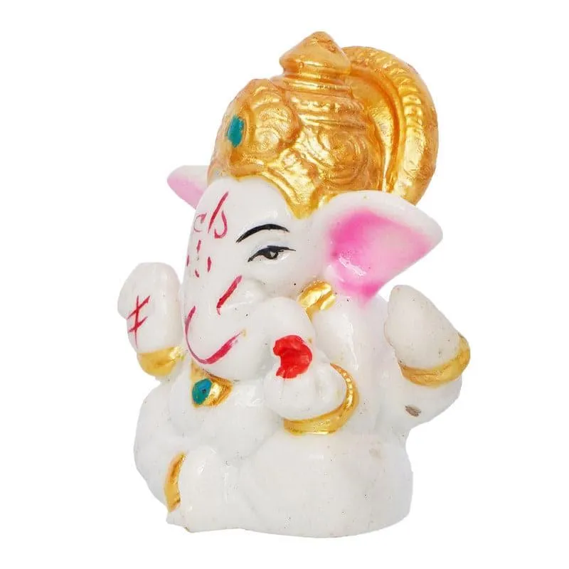Ganesha With Golden Mukut Idol media 4