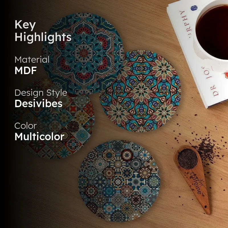 Zellij Round Coaster - Set Of Four media 2