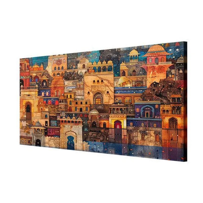 Indian Mughal Urban Charm Poly Canvas Wall Painting media 5