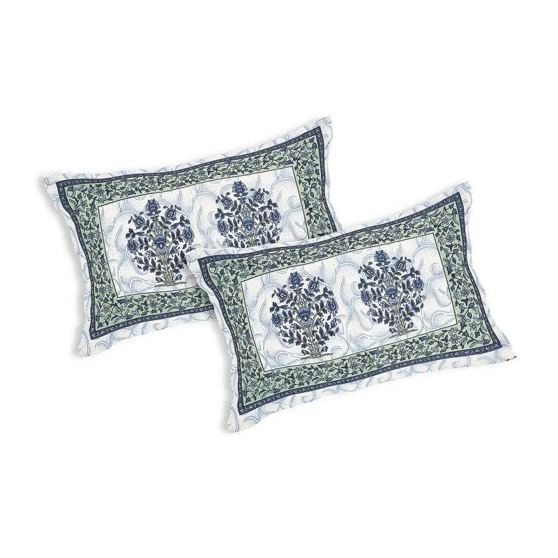 Anant Floral Cotton Bedsheet (Green) - 144 TC media 6