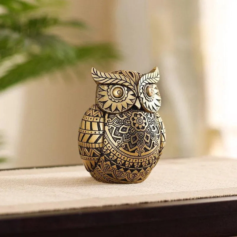 Ornate Lucky Owl Showpiece media 1