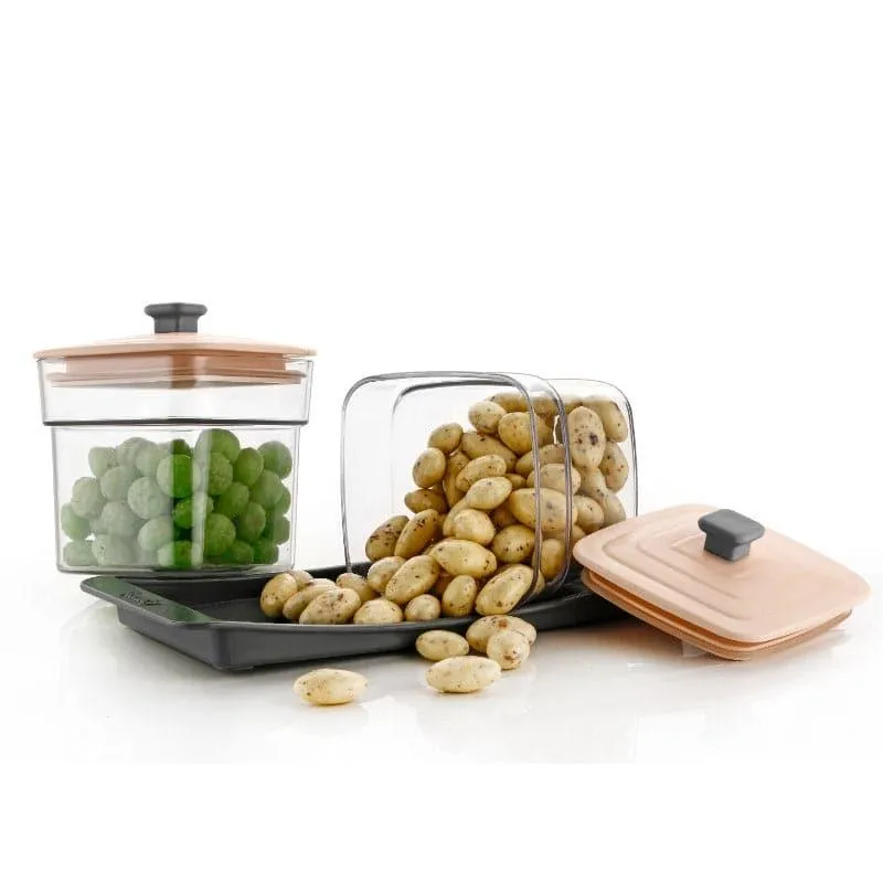 Smart Store Peach Square Jar (250 ML) - Set Of Three media 4