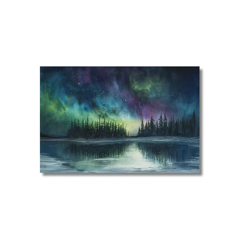 Aurora Reflections Canvas Wall Painting media 3