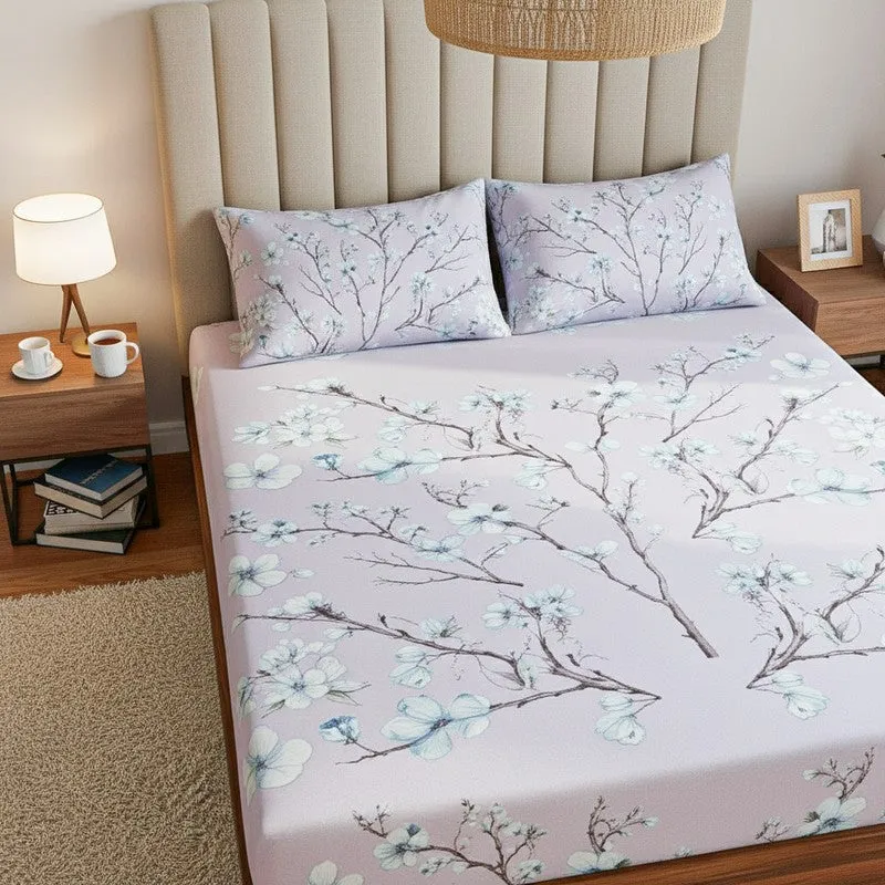 Calla Blossom Floral Cotton Bedsheet (Pink) - 200 TC media 3