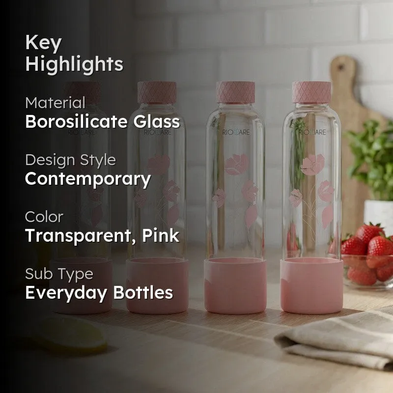 Rioware AquaEase Drinking Bottle (Pink, 750 mL Each) - Set Of Four media 2