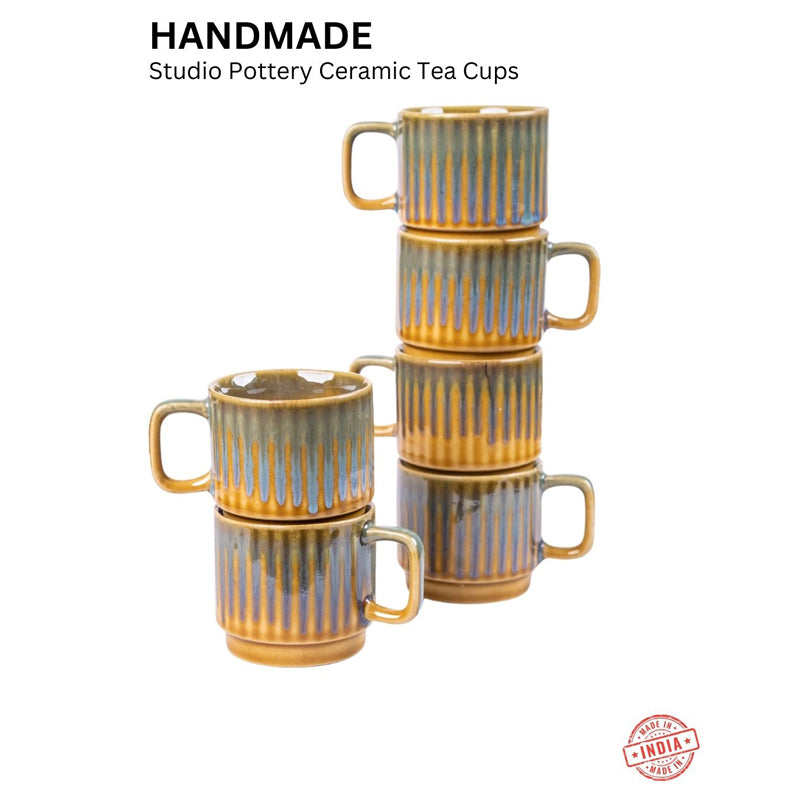 Cerava Ceramic Tea Cup (150 mL Each) -  Set of Six media 6