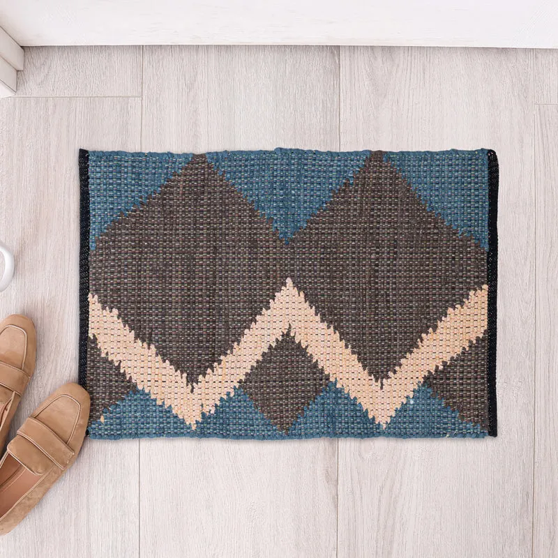 Brayen Cotton Door Mats - Brown & Blue media 4