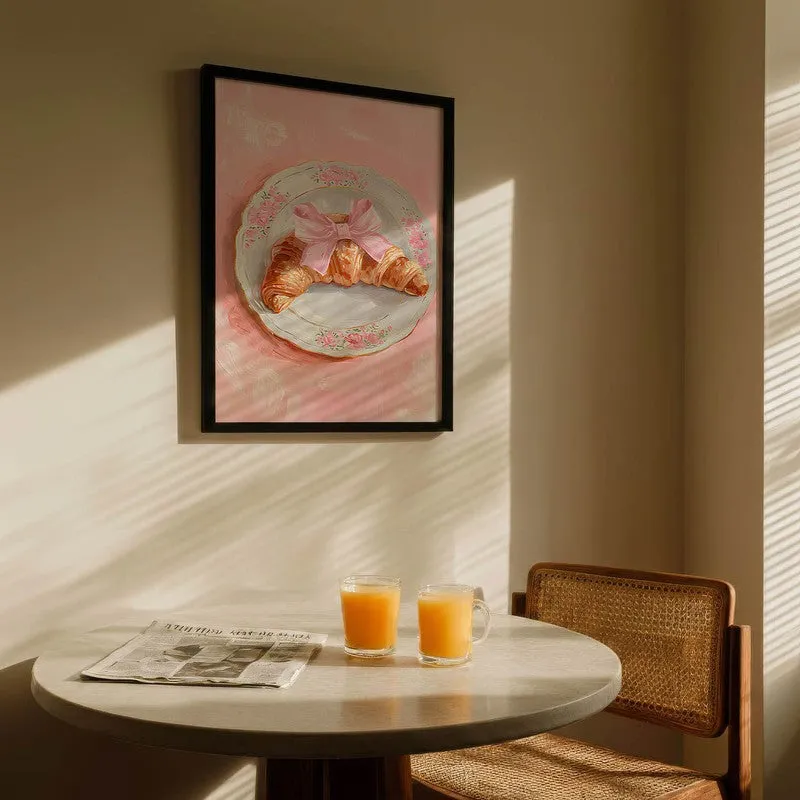 Croissant Bow Archival Canvas Wall Art - Black media 5
