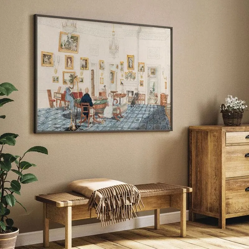 The Winter Room in the Artist's House At Patna By Sir Charles D'Oyly - Black Frame media 5