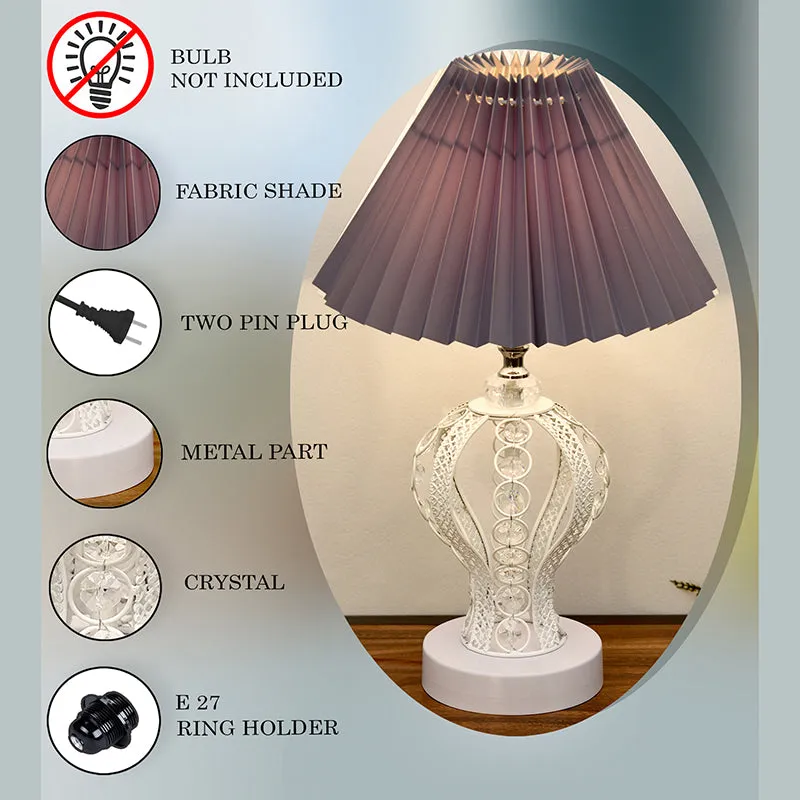 Irelle French Pleat Metal Table Lamp - Grey,White media 5