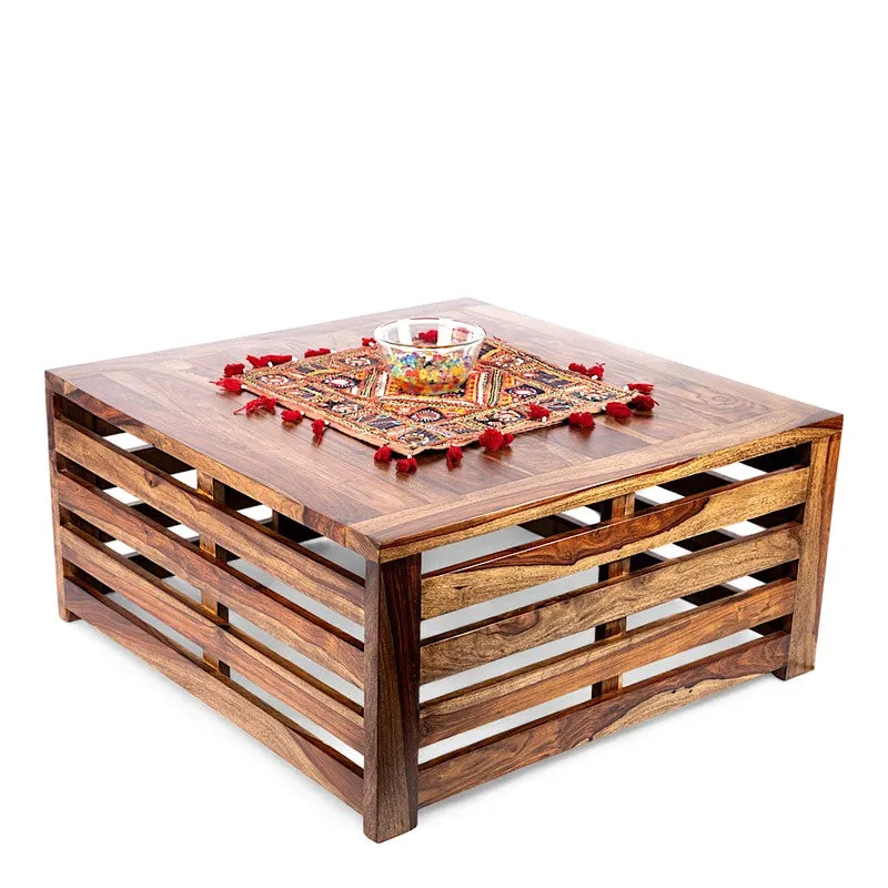 Qervo Sheesham Wooden Center Table - Dark Brown media 5