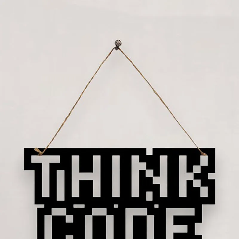 Think,Code,Reapeat Mild Steel Wall Accent media 4