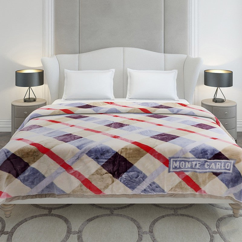 Monte Carlo Geometric Harmony Blanket (Off White,Pink) - 720 GSM media 3
